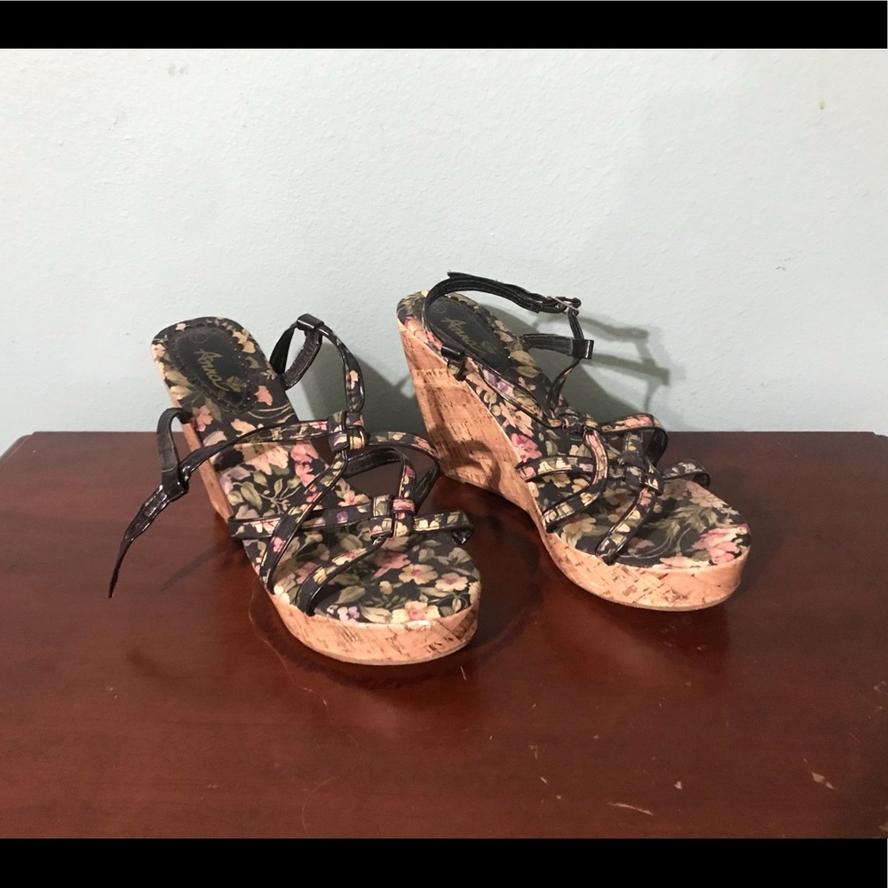 Black Anna Sandal Wedges